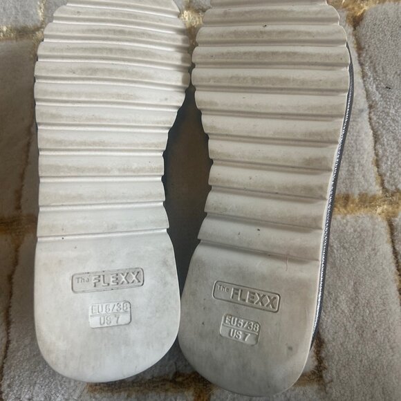 The FLEXX  women's sandals shoes "vera pelle" Leather pewter/silver EU38/US7 - Picture 5 of 6